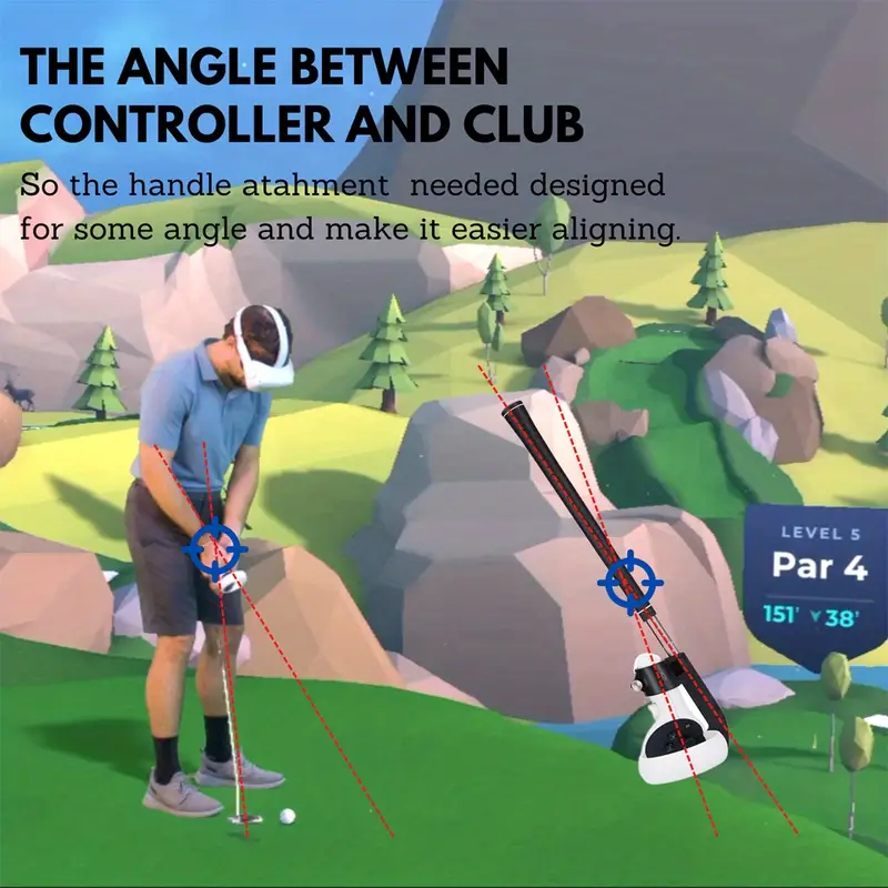 Vr Golf Club Handle Grip Attachment Quest 2 - Temu